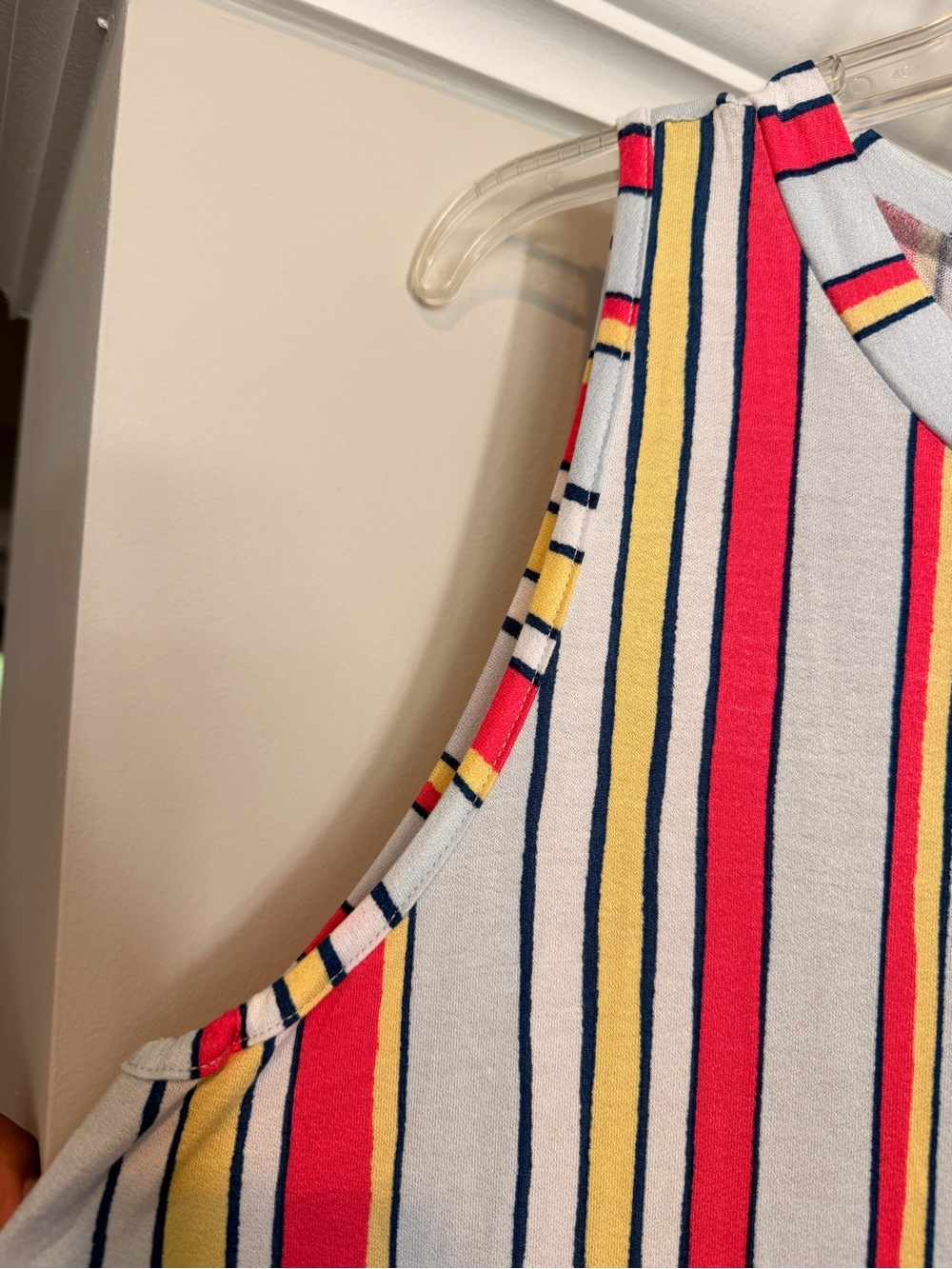 NWT Lane Bryant White Multicolor Vertical Stripe Swing Tank Size 18/20 - Picture 5 of 9